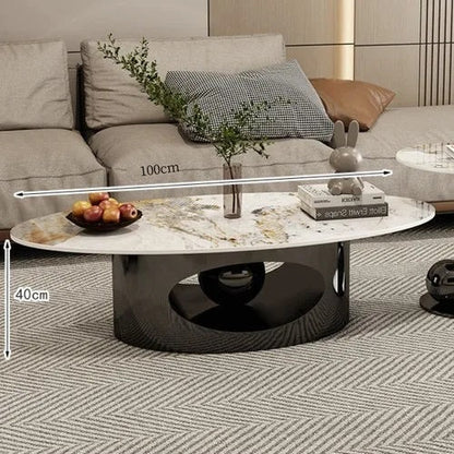 ALDO Tables > Accent Tables Modern Elegant Black and Golden Marble Effect Coffee Tables