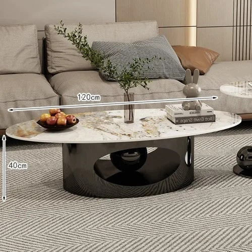 ALDO Tables > Accent Tables Modern Elegant Black and Golden Marble Effect Coffee Tables