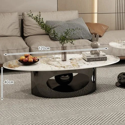 ALDO Tables > Accent Tables Modern Elegant Black and Golden Marble Effect Coffee Tables