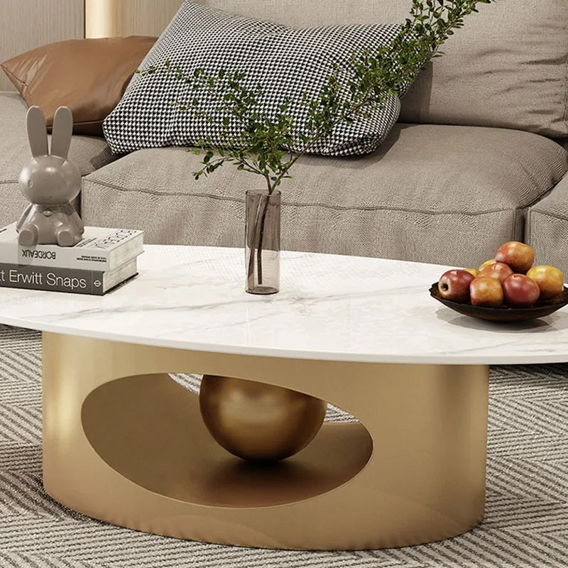 ALDO Tables > Accent Tables Modern Elegant Black and Golden Marble Effect Coffee Tables
