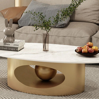 ALDO Tables > Accent Tables Modern Elegant Black and Golden Marble Effect Coffee Tables