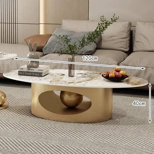 ALDO Tables > Accent Tables Modern Elegant Black and Golden Marble Effect Coffee Tables