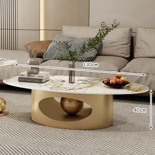 ALDO Tables > Accent Tables Modern Elegant Black and Golden Marble Effect Coffee Tables
