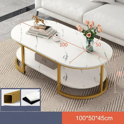 ALDO Tables > Accent Tables White / With Storage Compartment Modern Marble Style Coffee Tables With and Without Storage Compartments