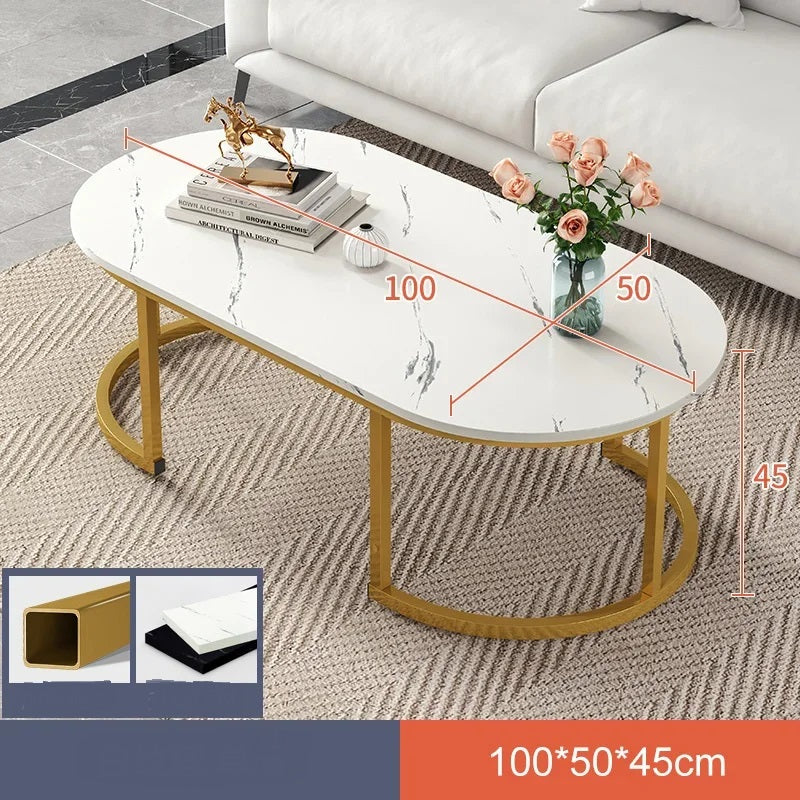 ALDO Tables > Accent Tables White / Without Storage Compartment Modern Marble Style Coffee Tables With and Without Storage Compartments