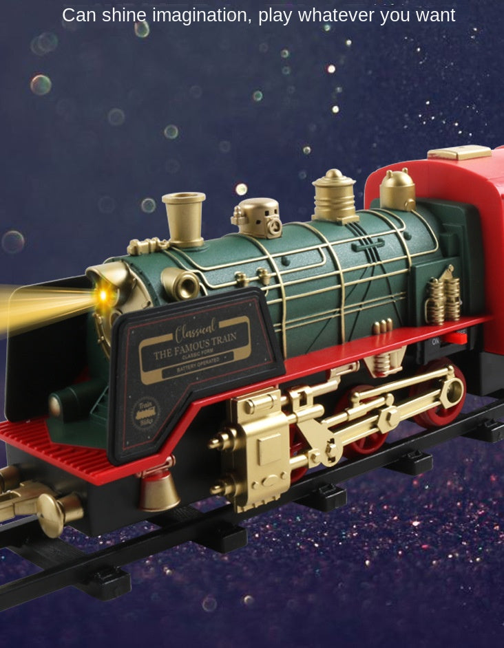 ALDO Toys & Games 10.3 "long x 3"wide x 3.5" high / new / metal and plastic Classic Christmass Electric Train Toy Children's Railway Train with Remote Control, Steam and Sound