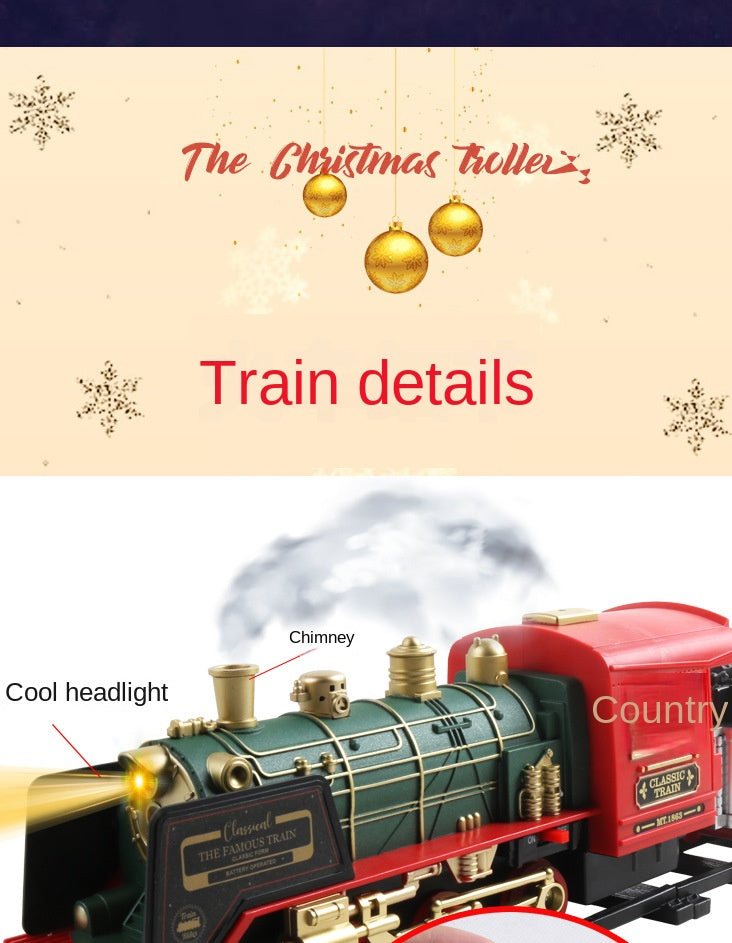 ALDO Toys & Games 10.3 "long x 3"wide x 3.5" high / new / metal and plastic Classic Christmass Electric Train Toy Children's Railway Train with Remote Control, Steam and Sound