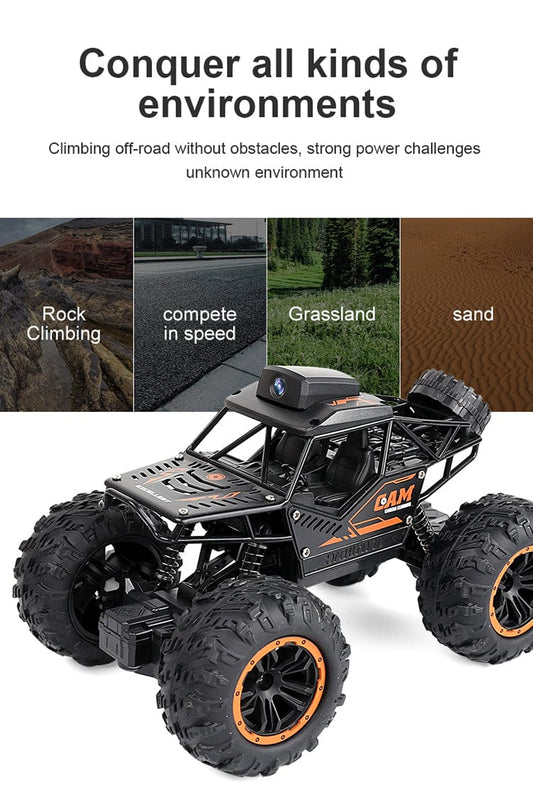 ALDO Toys & Games 20.5 long x 14 with  x  Toll 12.5 Cm / NEW / metal and plastic RC Off Road Monster Racing Track High Speed Duval Mode Remote Control Truck Black Model  with Wi Fi  and HD Video Recording Camera