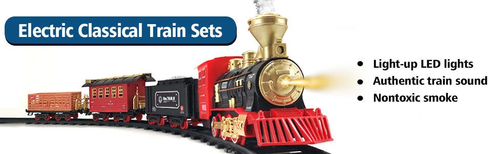 ALDO Toys & Games 9.5 "long x 2.48"wide x 4.1" high / new / metal and plastic Classic Christmass Electric Red Train Toy Children's Railway Train with Remote Control, Steam,LED and Sound