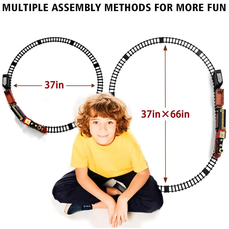 ALDO Toys & Games 9.5 "long x 2.48"wide x 4.1" high / new / metal and plastic Classic Christmass Electric Red Train Toy Children's Railway Train with Remote Control, Steam,LED and Sound