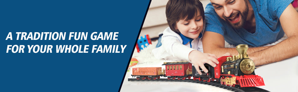 ALDO Toys & Games 9.5 "long x 2.48"wide x 4.1" high / new / metal and plastic Classic Christmass Electric Red Train Toy Children's Railway Train with Remote Control, Steam,LED and Sound