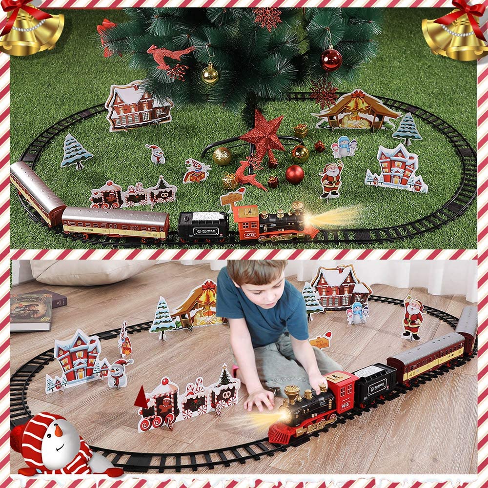 ALDO Toys & Games Classic Christmas Electric Train Toy Children's Railway Train with Steam and Sound