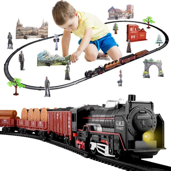 ALDO Toys & Games Medium / metal and plastic Classic Christmas Electric Train Toy Children's Railway Train with Steam and Sound