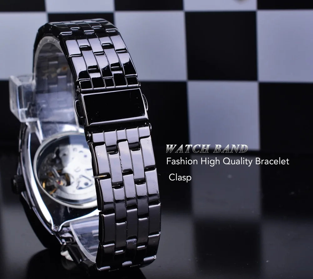 Jaragar Décor > Watches Aviator DUNCOUGAR Man's Luxury Wrist Sport Black Triangle Skeleton Watch Automatic Design Movement Waterproof
