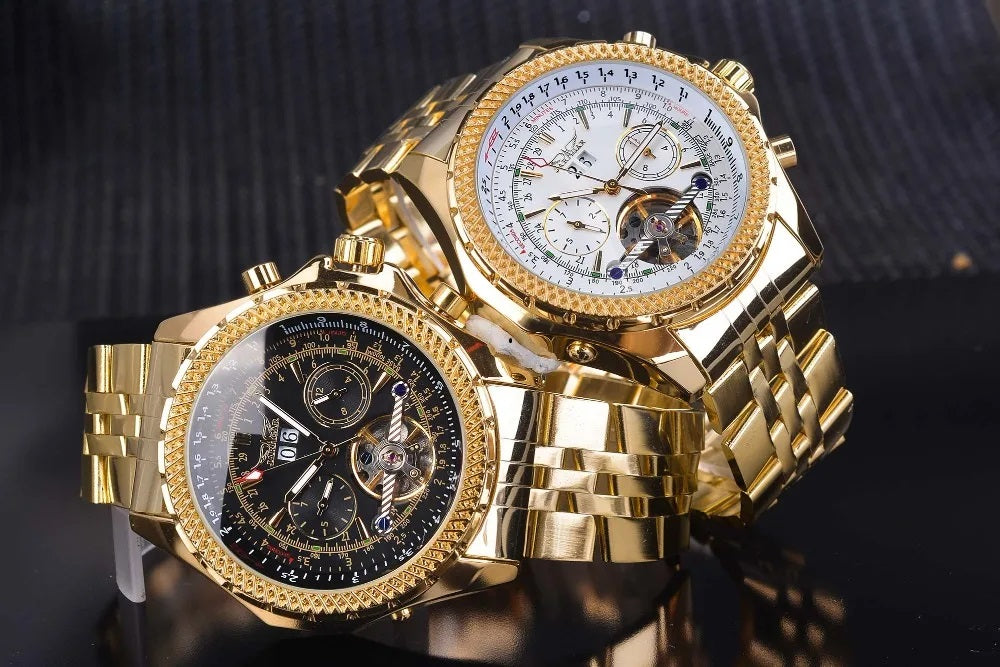 Jaragar Décor > Watches Aviator Man's Luxury Wrist Sport Multifunction Watch Automatic Tourbillion Design Movement Date Day,Week & Month Calendar Waterproof