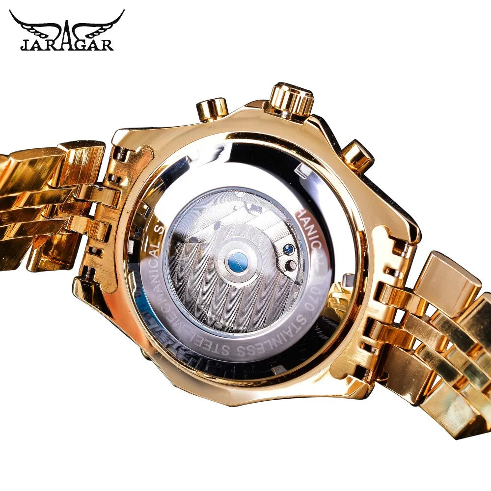 Jaragar Décor > Watches Aviator Man's Luxury Wrist Sport Multifunction Watch Automatic Tourbillion Design Movement Date Day,Week & Month Calendar Waterproof