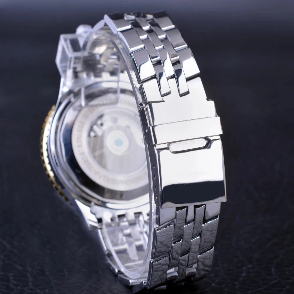 Jaragar Décor > Watches Gold White face Aviator BRTL Man's Luxury Wrist Sport Multifunction Watch Automatic Tourbillion Design Movement Date Day,Week & Month Calendar Waterproof