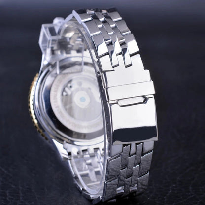 Jaragar Décor > Watches Gold White face Aviator BRTL Man's Luxury Wrist Sport Multifunction Watch Automatic Tourbillion Design Movement Date Day,Week & Month Calendar Waterproof