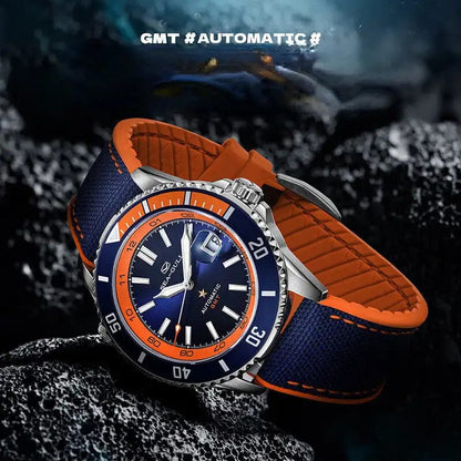 Jaragar Décor > Watches Sea- Gull Original Official World Famous  Man's Luxury Ocean Star Dual Time Zone Wristwatch Sport 200 Diving Waterproof Automatic Movement