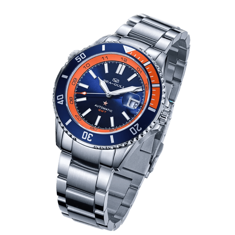 Jaragar Décor > Watches Sea- Gull Original Official World Famous  Man's Luxury Ocean Star Dual Time Zone Wristwatch Sport 200 Diving Waterproof Automatic Movement