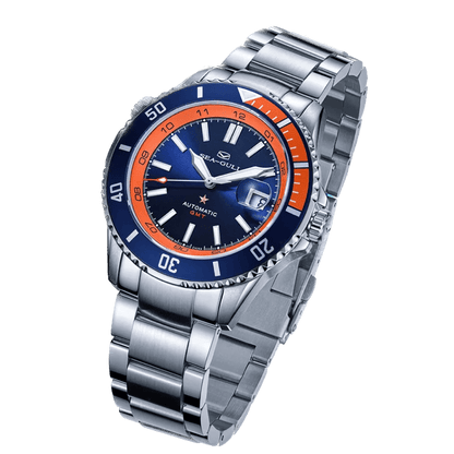 Jaragar Décor > Watches Sea- Gull Original Official World Famous  Man's Luxury Ocean Star Dual Time Zone Wristwatch Sport 200 Diving Waterproof Automatic Movement