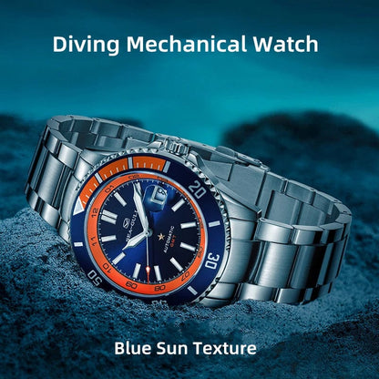 Jaragar Décor > Watches Sea- Gull Original Official World Famous  Man's Luxury Ocean Star Dual Time Zone Wristwatch Sport 200 Diving Waterproof Automatic Movement